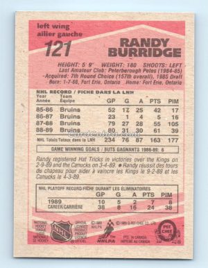 1989 O-Pee-Chee #121 Randy Burridge Boston Bruins