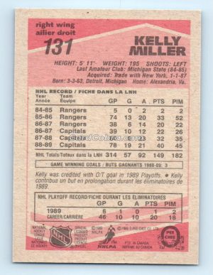 1989 O-Pee-Chee #131 Kelly Miller Washington Capitals