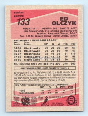 1989 O-Pee-Chee #133 Ed Olczyk Toronto Maple Leafs