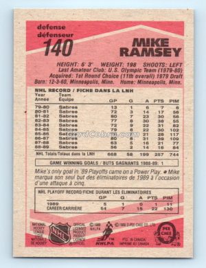 1989 O-Pee-Chee #140 Mike Ramsey Buffalo Sabres