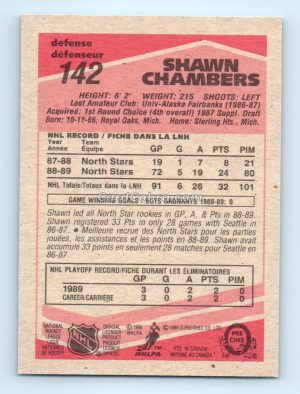 1989 O-Pee-Chee #142 Shawn Chambers Minnesota North Stars Rookie Card