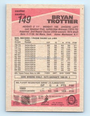 1989 O-Pee-Chee #149 Bryan Trottier New York Islanders