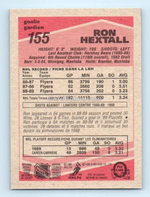 1989 O-Pee-Chee #155 Ron Hextall Philadelphia Flyers