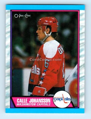 1989 O-Pee-Chee #16 Calle Johansson Washington Capitals Rookie Card