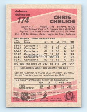 1989 O-Pee-Chee #174 Chris Chelios Montreal Canadiens