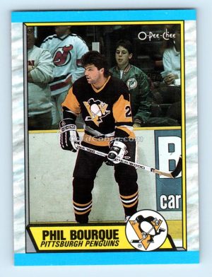 1989 O-Pee-Chee #19 Phil Bourque Pittsburgh Penguins Rookie Card