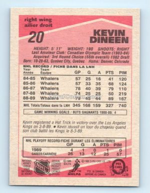 1989 O-Pee-Chee #20 Kevin Dineen Hartford Whalers