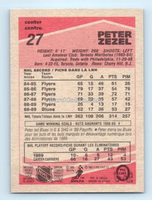 1989 O-Pee-Chee #27 Peter Zezel St. Louis Blues