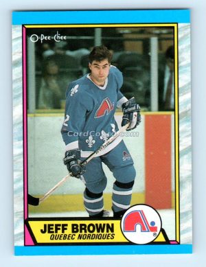 1989 O-Pee-Chee #28 Jeff Brown Quebec Nordiques