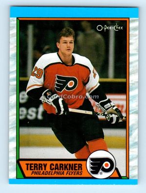 1989 O-Pee-Chee #3 Terry Carkner Philadelphia Flyers Rookie Card