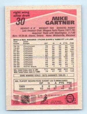 1989 O-Pee-Chee #30 Mike Gartner Minnesota North Stars