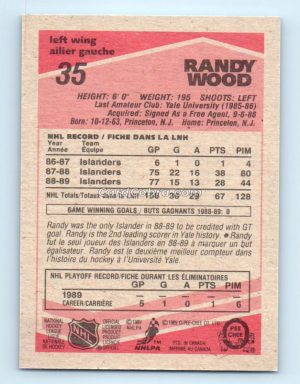 1989 O-Pee-Chee #35 Randy Wood New York Islanders