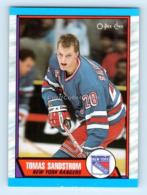 1989 O-Pee-Chee #54 Tomas Sandstrom New York Rangers