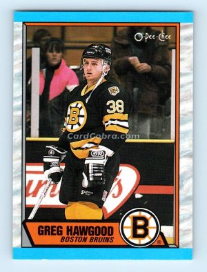 1989 O-Pee-Chee #81 Greg Hawgood Boston Bruins Rookie Card