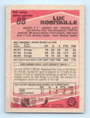 1989 O-Pee-Chee #88 Luc Robitaille Los Angeles Kings