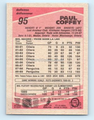 1989 O-Pee-Chee #95 Paul Coffey Pittsburgh Penguins