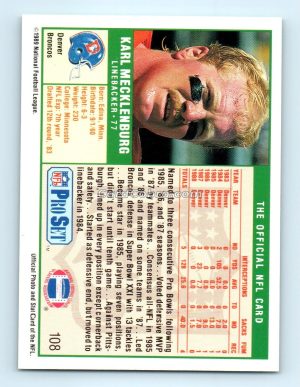 1989 Pro Set #108 Karl Mecklenburg Denver Broncos