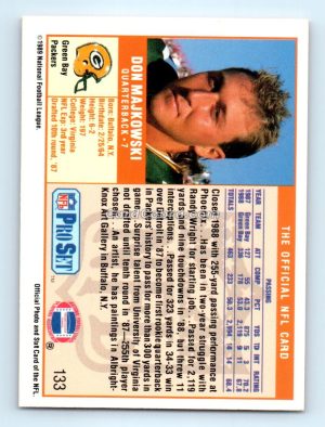 1989 Pro Set #133 Don Majkowski Green Bay Packers Rookie Card