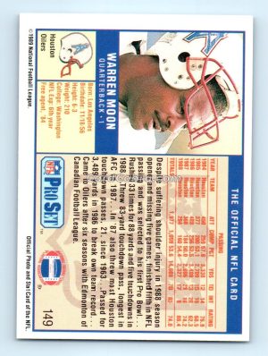 1989 Pro Set #149 Warren Moon Houston Oilers