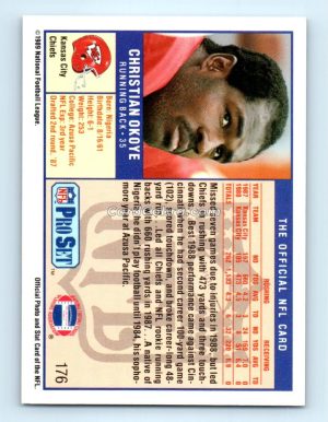 1989 Pro Set #176 Christian Okoye Kansas City Chiefs