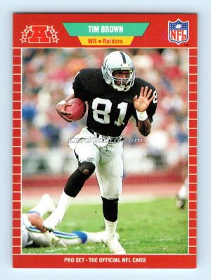 1989 Pro Set #183 Tim Brown Los Angeles Raiders Rookie Card