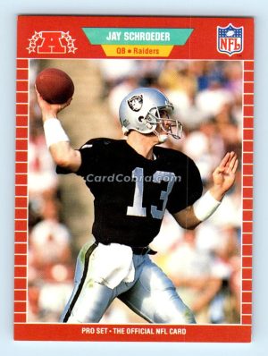 1989 Pro Set #192 Jay Schroeder Los Angeles Raiders