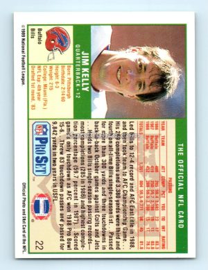 1989 Pro Set #22 Jim Kelly Buffalo Bills