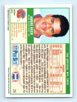 1989 Pro Set #26 Andre Reed Buffalo Bills