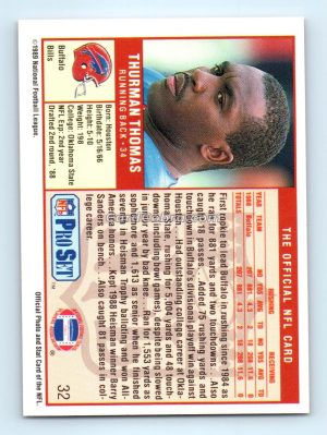 1989 Pro Set #32 Thurman Thomas Buffalo Bills Rookie Card