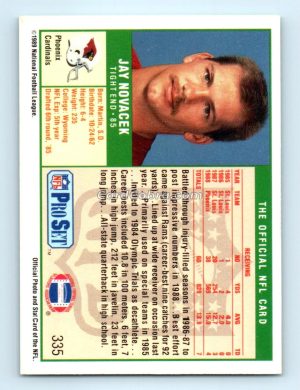 1989 Pro Set #335 Jay Novacek Phoenix Cardinals Rookie Card