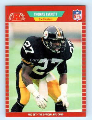 1989 Pro Set #345 Thomas Everett Pittsburgh Steelers Rookie Card