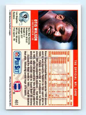 1989 Pro Set #461 Otis Wilson Los Angeles Raiders