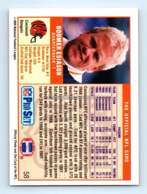 1989 Pro Set #58 Boomer Esiason Cincinnati Bengals