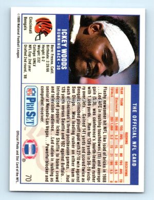 1989 Pro Set #70 Ickey Woods Cincinnati Bengals Rookie Card