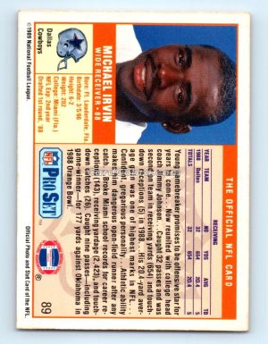 1989 Pro Set #89 Michael Irvin Dallas Cowboys Rookie Card