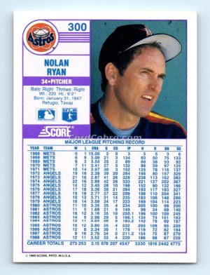 1989 Score #300 Nolan Ryan Houston Astros