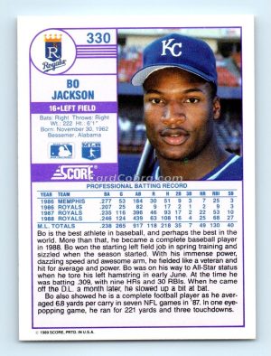 1989 Score #330 Bo Jackson Kansas City Royals