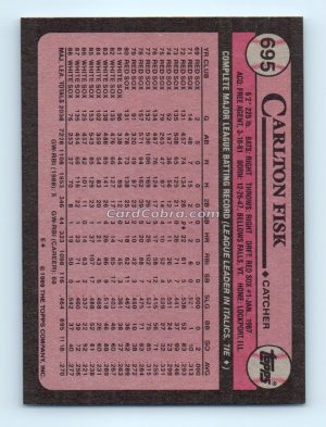 1989 Topps #695 Carlton Fisk Chicago White Sox