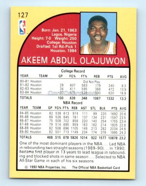 1990 Hoops #127 Hakeem Olajuwon Houston Rockets