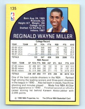 1990 Hoops #135 Reggie Miller Indiana Pacers