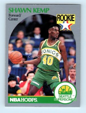 1990 Hoops #279 Shawn Kemp Seattle SuperSonics Rookie Card