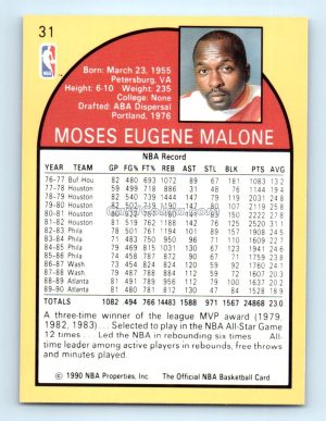 1990 Hoops #31 Moses Malone Atlanta Hawks