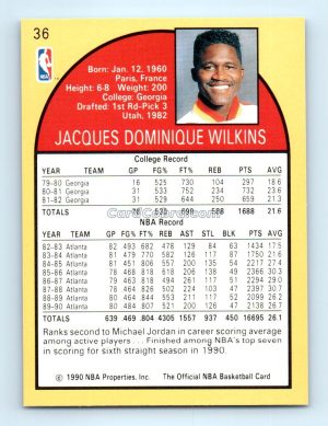 1990 Hoops #36 Dominique Wilkins Atlanta Hawks