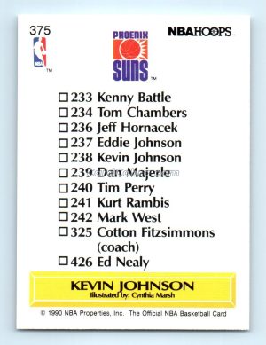 1990 Hoops #375 Kevin Johnson Phoenix Suns