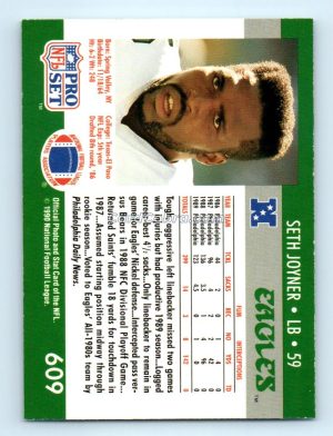 1990 Pro Set #609 Seth Joyner Philadelphia Eagles