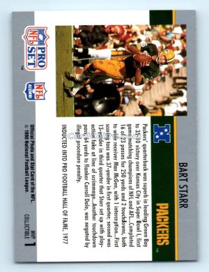 1990 Pro Set Super Bowl MVP Collectibles #1 Bart Starr Green Bay Packers/Oakland Raiders