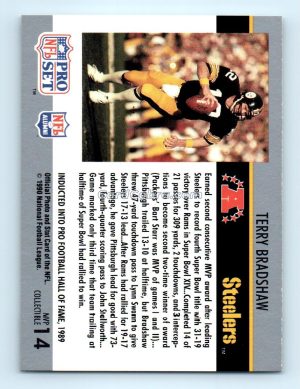 1990 Pro Set Super Bowl MVP Collectibles #14 Terry Bradshaw Pittsburgh Steelers