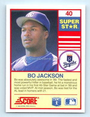 1990 Score 100 Superstars #40 Bo Jackson Kansas City Royals