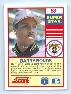 1990 Score 100 Superstars #53 Barry Bonds Pittsburgh Pirates