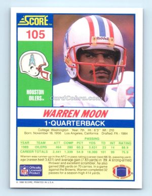 1990 Score #105 Warren Moon Houston Oilers